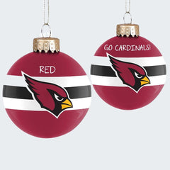 NFL Striped Personalized Glass Ornament - TEAM - Arizona Cardinals created by ORNAMENT SHOP
