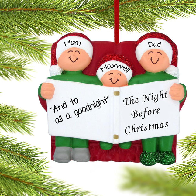 Night Before Christmas Family Personalized Ornament - 3 or 4 Family Members - FAMILY - 3 Family Members created by ORNAMENT SHOP