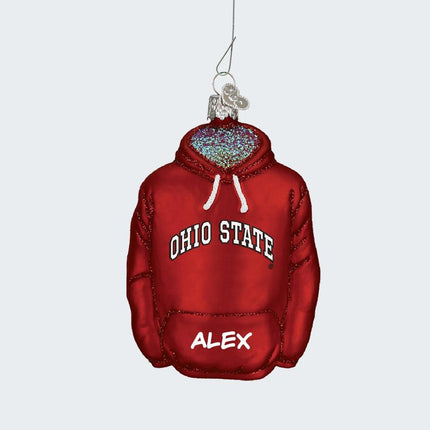 Ohio State University Hoodie Sweatshirt Ornament created by OLD WORLD CHRISTMAS and designed by Ornament Shop