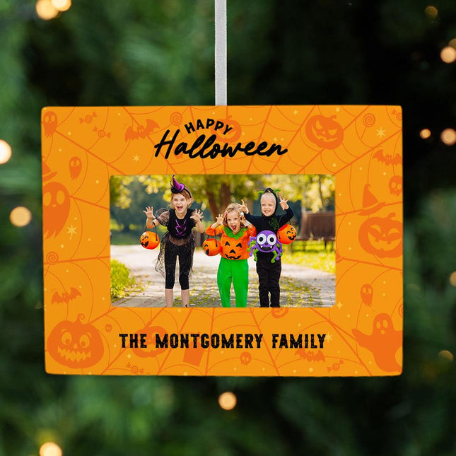 Orange Pumpkins Halloween Frame Ornament created by ORNAMENT SHOP
