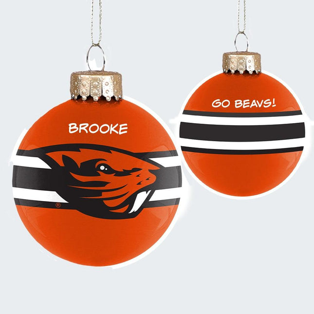Oregon State Personalized Glass Ornament created by ORNAMENT SHOP