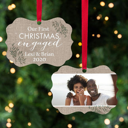 Our First Christmas Engaged Photo Ornament created by ORNAMENT SHOP