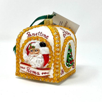 Panettone Box Hand-Painted Glass Ornament