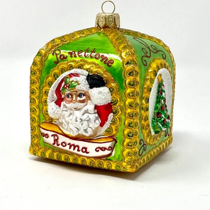 Panettone Box Hand-Painted Glass Ornament