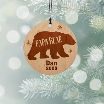 Papa Bear Wood Christmas Ornament created by ORNAMENT SHOP
