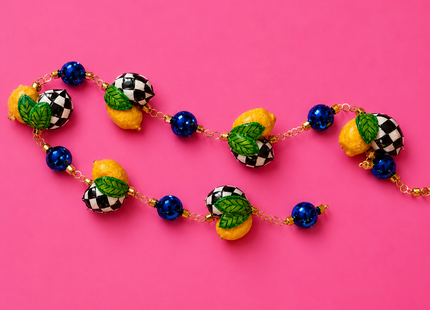 Black Checked Lemon Garland