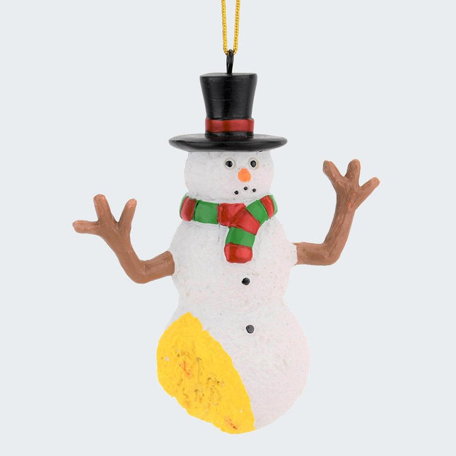 Pee on Snowman Ornament created by TREE BUDDEES and designed by Ornament Shop