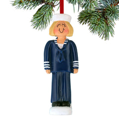 Armed Forces Navy Personalized Christmas Ornament - HAIR COLOR - Blonde created by ORNAMENT SHOP
