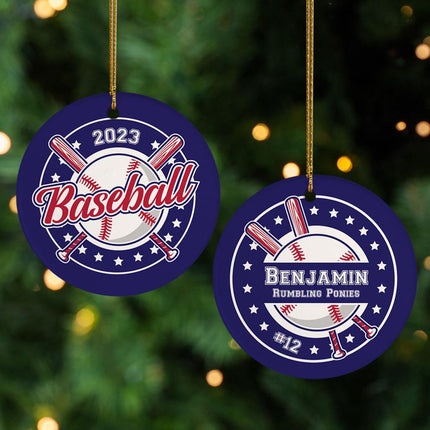 Baseball Christmas Ornament - DESIGN - Champion Blue created by ORNAMENT SHOP