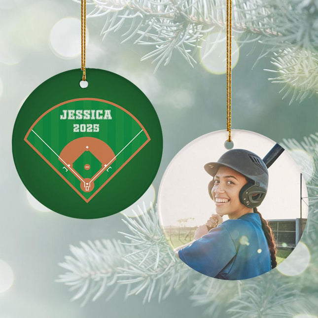 Baseball with photo Christmas Ornament