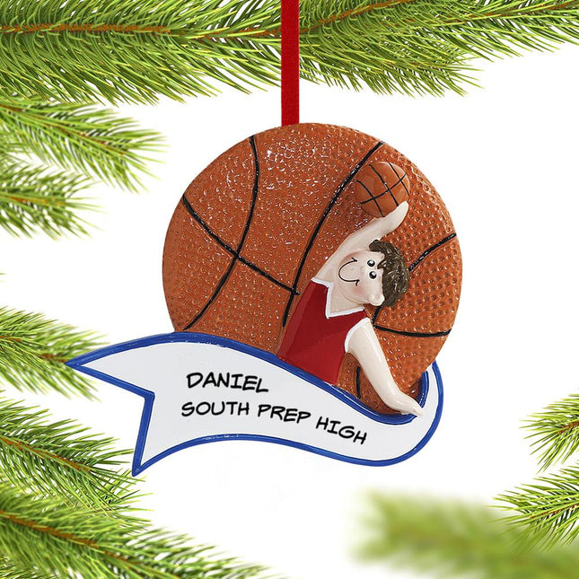Basketball Personalized Christmas Ornament created by RUDOLPH AND ME and designed by Ornament Shop