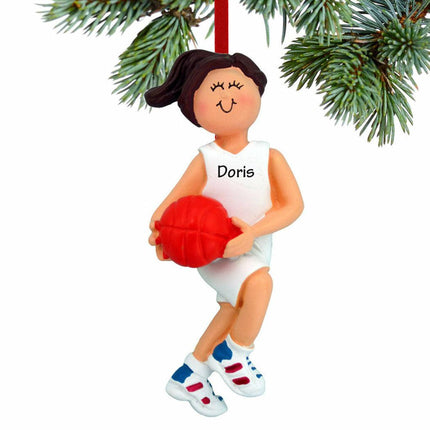 Basketball Player - Girl Christmas Ornament - CHOOSE - Brunette created by ORNAMENT SHOP
