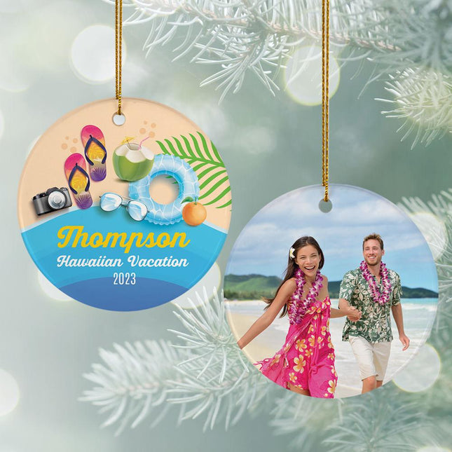 Beach Vacation Photo Christmas Ornament - DESIGN - Light Blue Water created by ORNAMENT SHOP