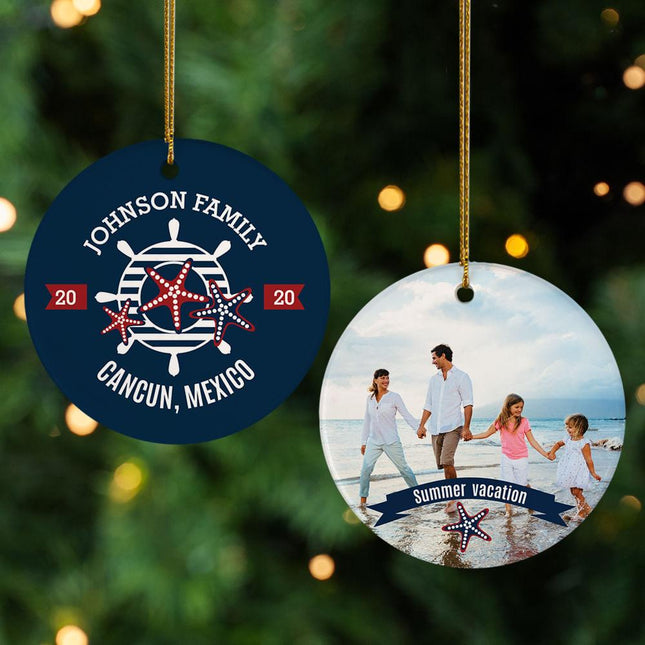 Beach Vacation Travel Photo Christmas Ornament - DESIGN - Blue Water created by ORNAMENT SHOP