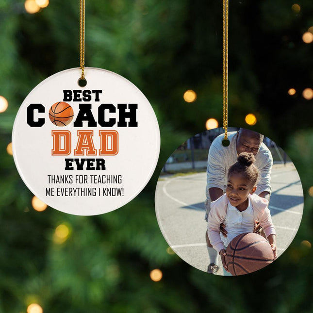 Best Coach Dad Basketball Christmas Ornament created by ORNAMENT SHOP
