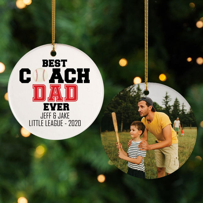 Best Coach Dad Christmas Ornament created by ORNAMENT SHOP