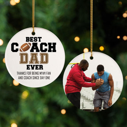 Best Coach Dad Football Christmas Ornament created by ORNAMENT SHOP