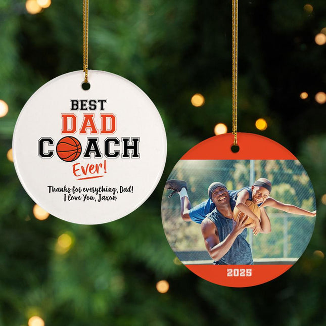 Best Dad Coach Basketball Christmas Ornament created by ORNAMENT SHOP