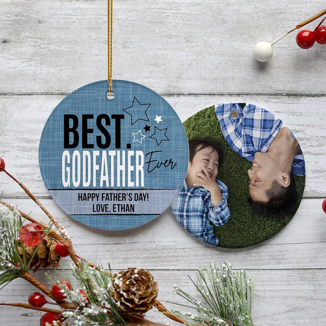 Best Godfather Ever Photo Christmas Ornament created by ORNAMENT SHOP