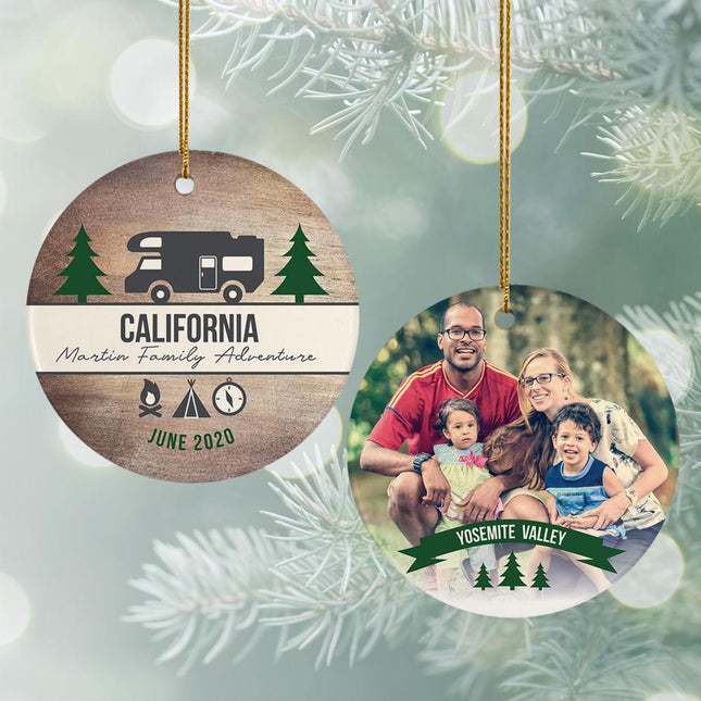Camper Travel Photo Christmas Ornament created by ORNAMENT SHOP