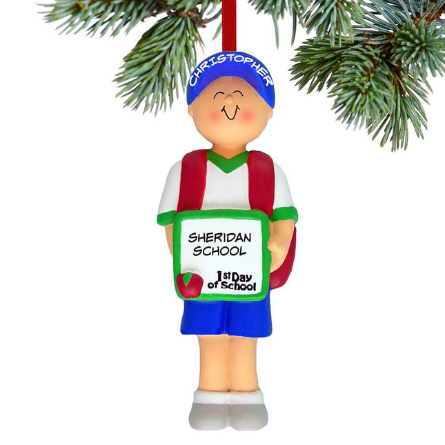 First Day of School Boy Christmas Ornament created by ORNAMENT SHOP