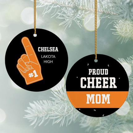 Foam Finger Cheer Fan Personalized Ceramic Round Ornament - COLOR - Green created by ORNAMENT SHOP