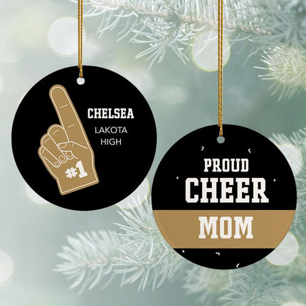 Foam Finger Cheer Fan Personalized Ceramic Round Ornament - COLOR - Orange created by ORNAMENT SHOP