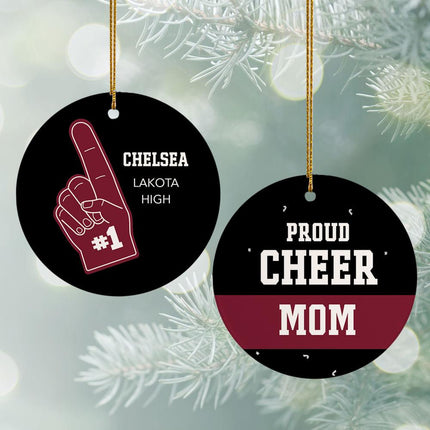 Foam Finger Cheer Fan Personalized Ceramic Round Ornament - COLOR - Gold created by ORNAMENT SHOP
