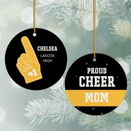 Foam Finger Cheer Fan Personalized Ceramic Round Ornament - COLOR - Maroon created by ORNAMENT SHOP