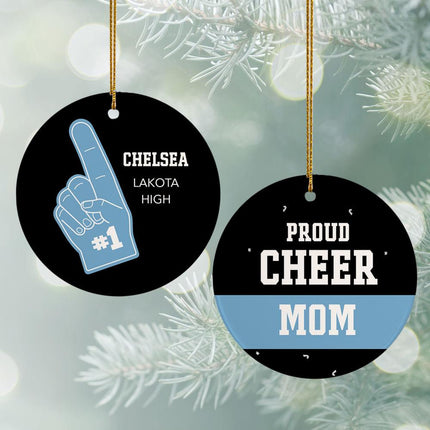 Foam Finger Cheer Fan Personalized Ceramic Round Ornament - COLOR - Blue created by ORNAMENT SHOP