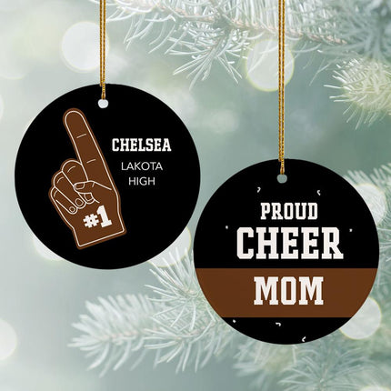 Foam Finger Cheer Fan Personalized Ceramic Round Ornament - COLOR - Light Blue created by ORNAMENT SHOP