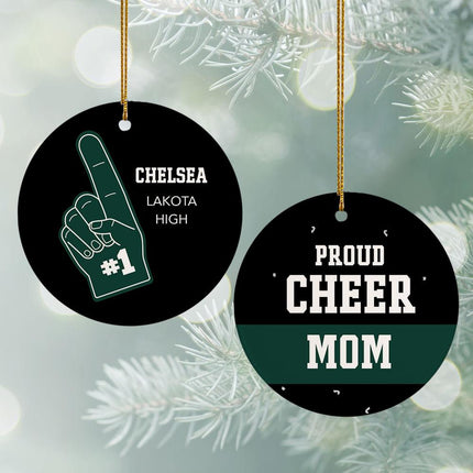 Foam Finger Cheer Fan Personalized Ceramic Round Ornament - COLOR - Brown created by ORNAMENT SHOP