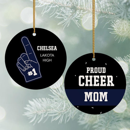 Foam Finger Cheer Fan Personalized Ceramic Round Ornament - COLOR - Forest created by ORNAMENT SHOP