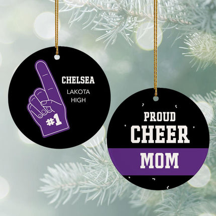 Foam Finger Cheer Fan Personalized Ceramic Round Ornament - COLOR - Red created by ORNAMENT SHOP