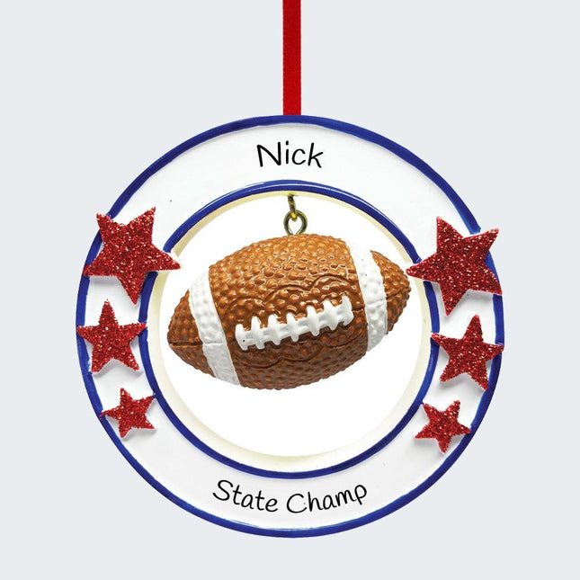 Football Personalized Ceramic Round Ornament created by ORNAMENT SHOP