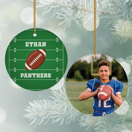 Football with photo Christmas Ornament created by ORNAMENT SHOP