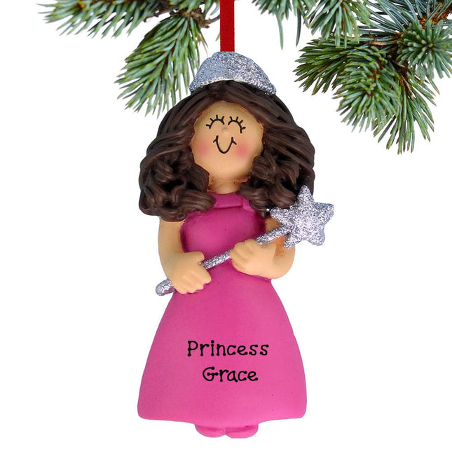 Glitter Princess Christmas Ornament - HAIR COLOR - Brunette created by ORNAMENT SHOP