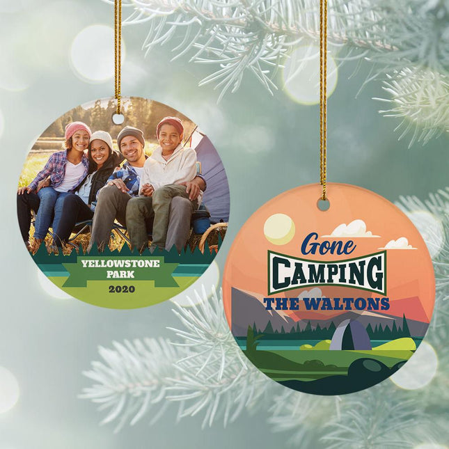 Gone Camping Photo Christmas Ornament created by ORNAMENT SHOP