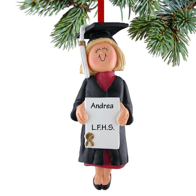 Graduate Personalized Christmas Ornament - HAIR COLOR - Blonde created by ORNAMENT SHOP