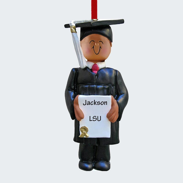 Graduate Personalized Christmas Ornament - HAIR COLOR - Brown created by ORNAMENT SHOP