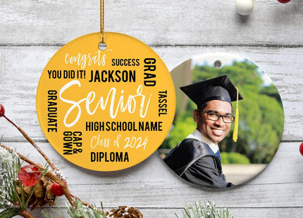 Personalized Graduation Word Cloud Christmas Ornament