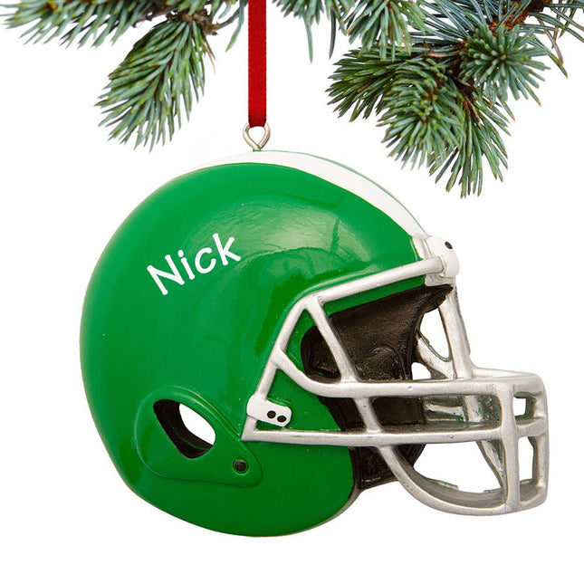 Green Football Helmet Christmas Ornament created by ORNAMENT SHOP