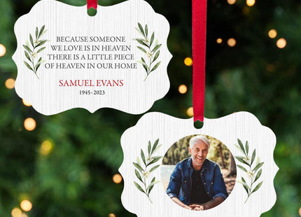 Heaven Memorial Personalized Photo Metal Ornament