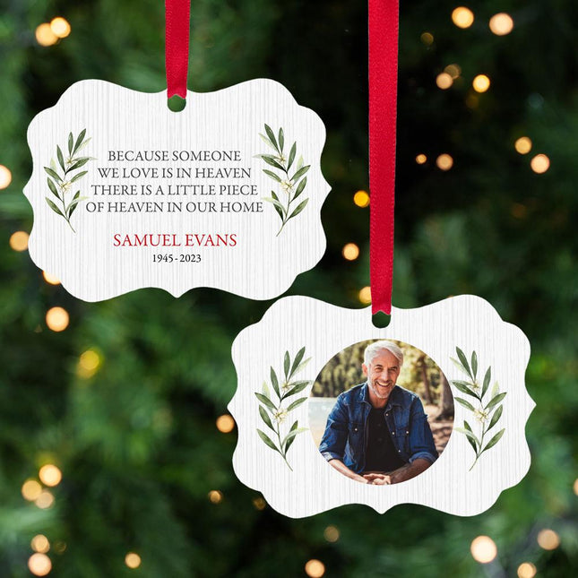 Heaven Memorial Personalized Photo Metal Ornament