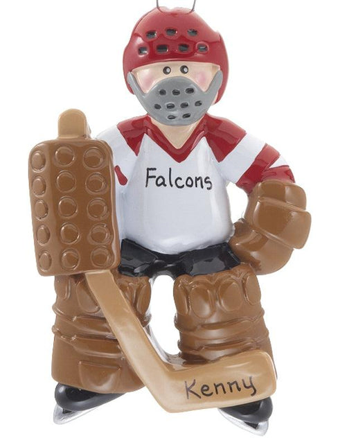 Hockey Goalie in Full Equipment Christmas Ornament created by RUDOLPH AND ME and designed by Ornament Shop