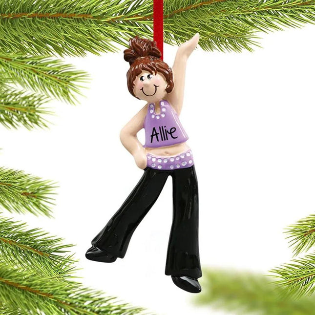 Jazz or Hip Hop Dancer Personalized Ornament - HAIR COLOR - Brunette created by RUDOLPH AND ME and designed by Ornament Shop