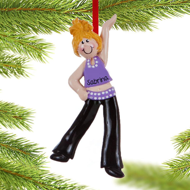 Jazz or Hip Hop Dancer Personalized Ornament - HAIR COLOR - Blonde created by RUDOLPH AND ME and designed by Ornament Shop