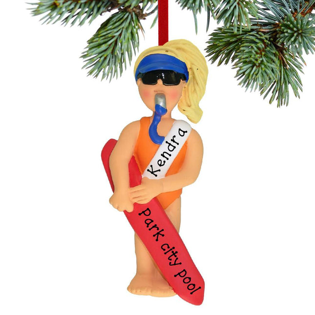 Lifeguard Personalized Personalized Ornament - GENDER & HAIR COLOR - Female / Blonde created by ORNAMENT SHOP