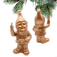 Naughty Gnome Gold Christmas Ornament created by ORNAMENT SHOP