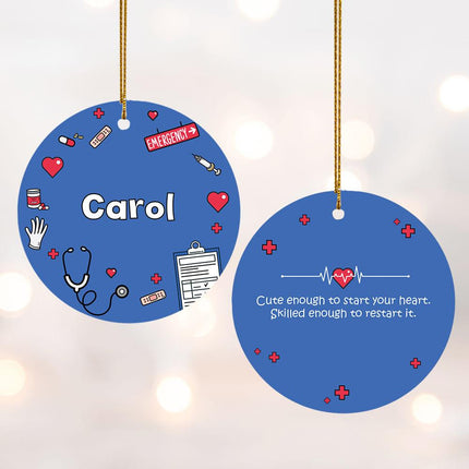 Nurse With Pants & Face Maske Personalized Christmas Ornament created by ORNAMENT SHOP
